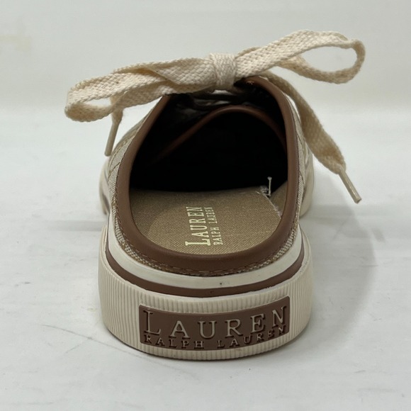 Ralph Lauren Cissy Camel Signature Fabric Mule Sneaker Women's Size 8.5B VTG NEW - Picture 5 of 14
